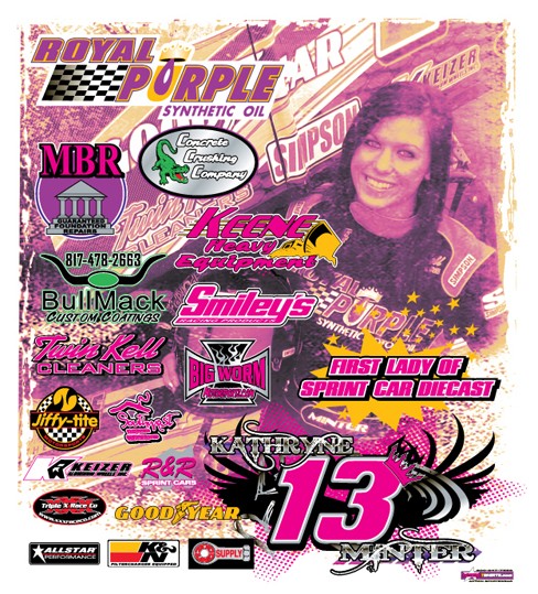KATHRYNE MINTER SPRINT CAR BACK