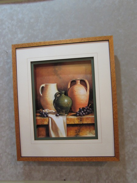 3D Tuscan Jars Still Life with Grapes