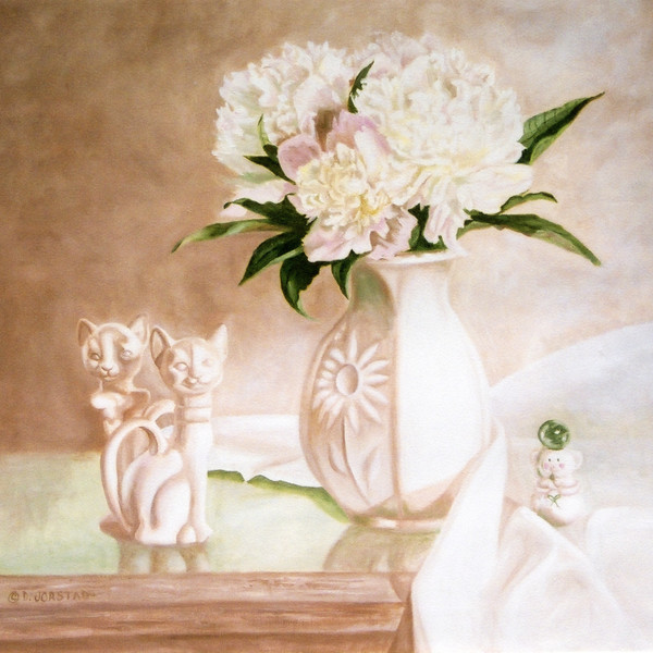 Peonies & Cats