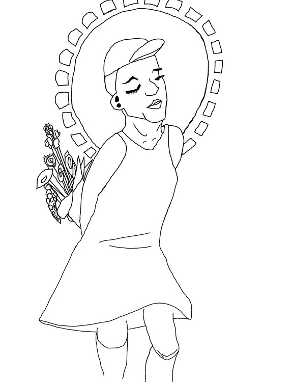 Self Portriat digitally inked