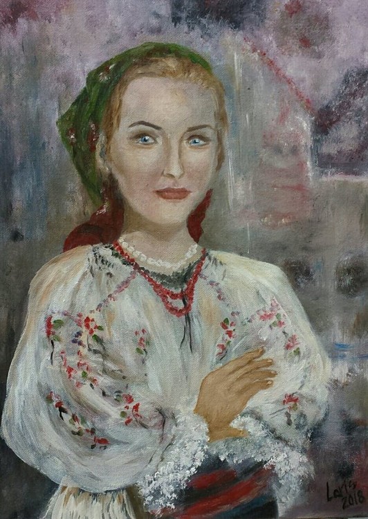 Woman in folk wearing