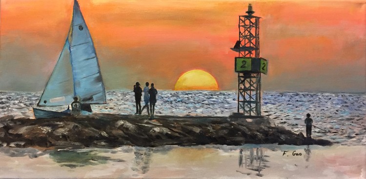 Sun Set on Ocean