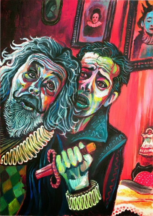 Hamlet kills Polonio