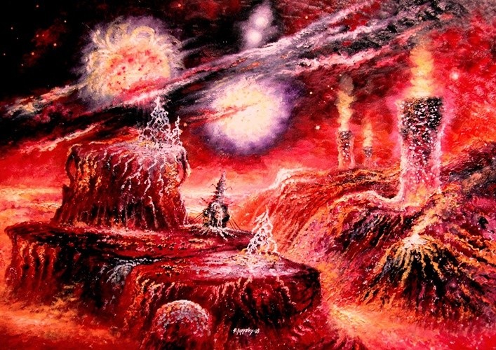 A red-hot planet with a silicon life form.