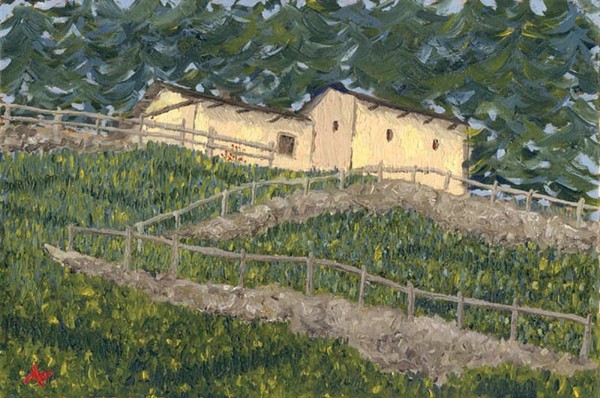 Hill with house