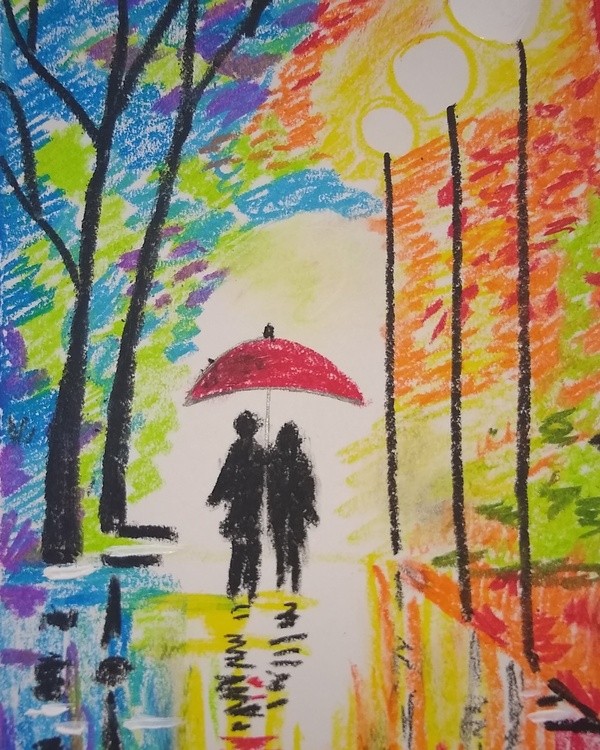 Oil pastel on paper