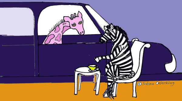 The giraffe and the zebra