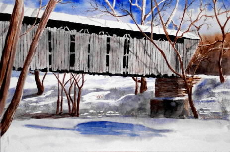 Switzer covered bridge winter