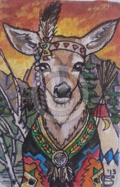Harovi Original Deer Squaw ACEO