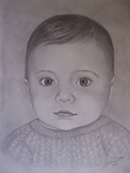 Pencil Portrait Little Boy