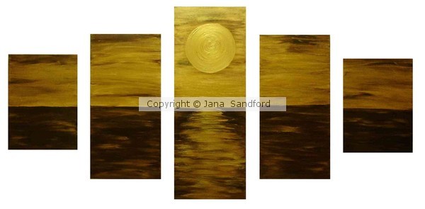 GOLD SUNSET OVER THE SEA