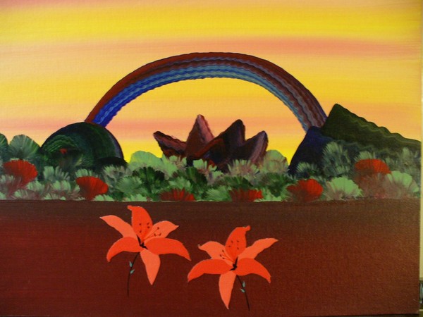 *ORCHIDS IN RAINBOW SKY*