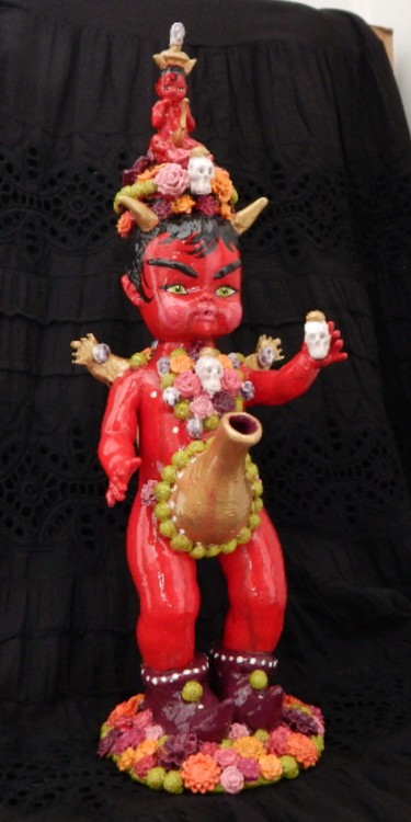 Standing Devil Naughty Teapot  'Wee Wee Spot of Te