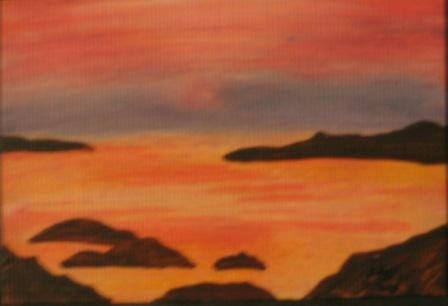 ACEO ATC - 10 - Seascape in Reds web