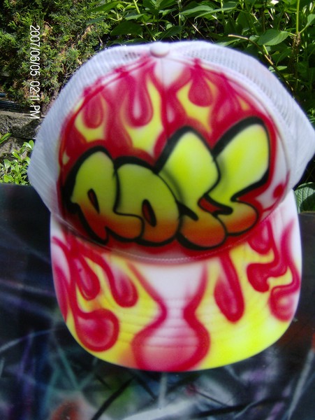 graffiti flame hat