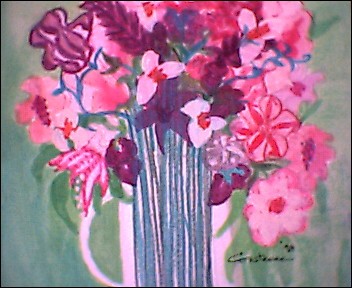 Flowers in Glass Vase