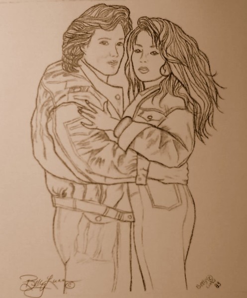 80's biker couple