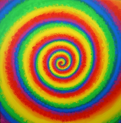 Rainbow-Spiral 1 77x77cm 080430