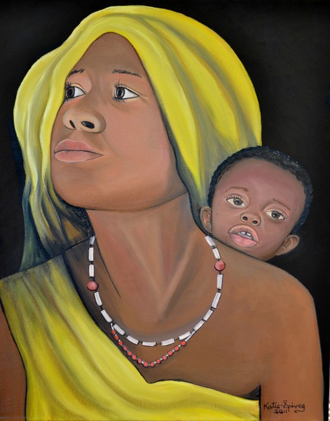 african mother and child paintings