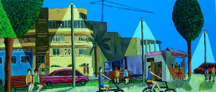 israeli  painter raphael perez artist statement about his urban landscape paintings 