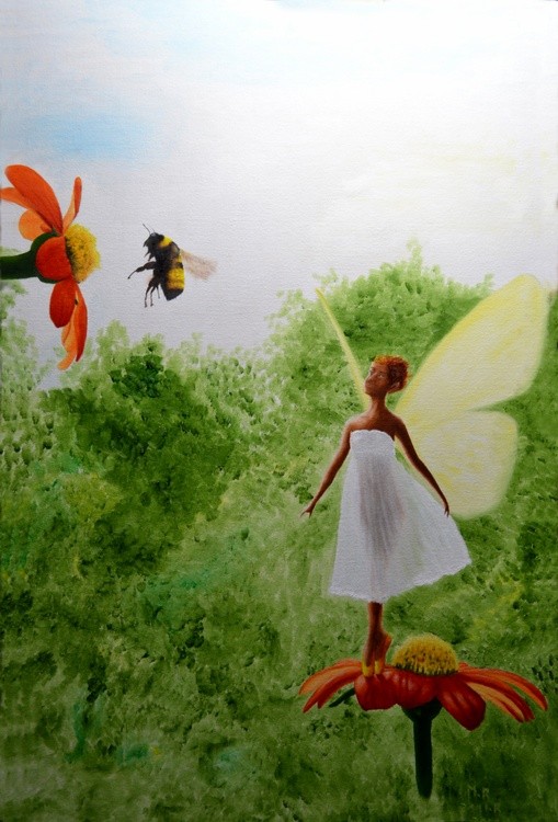 a fairy and a bumblbee 
