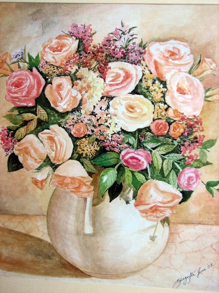pot of roses