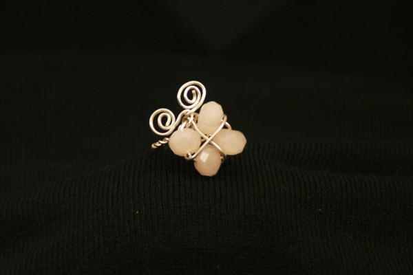 Rose Quartz butterfly ring