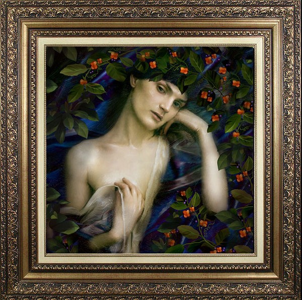 Wrapped in the Arms of Night Framed in Gold ornate