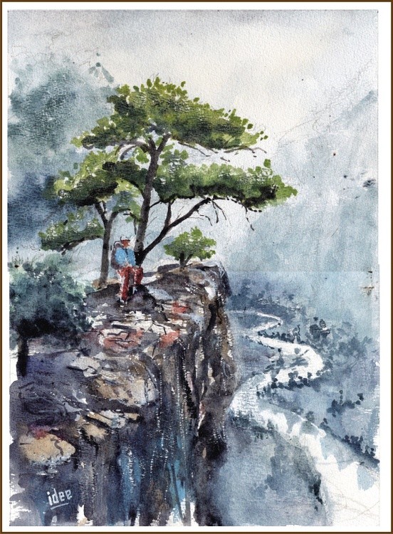 The walker on the cliff