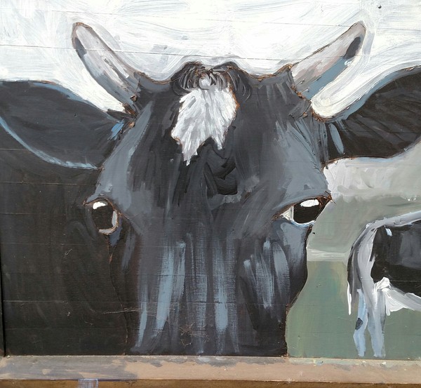 Cow on a butcher block