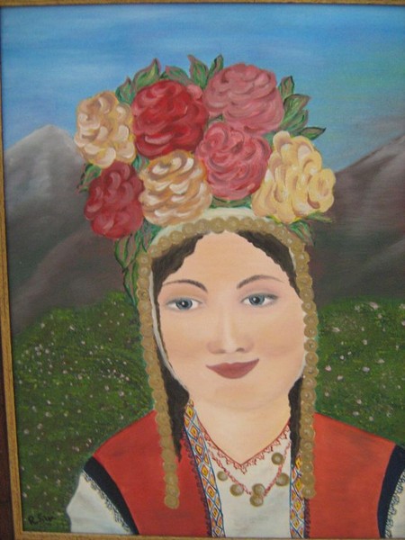 woman with roses