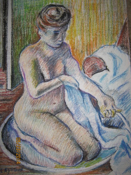 Woman bathing after Degas
