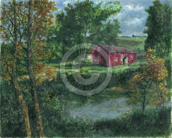 Roten Haus 50x40 oil on canvas