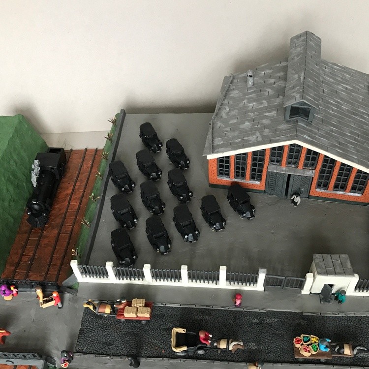 Traffic 3, plasticine, cardboard, 70x50x27 cm
