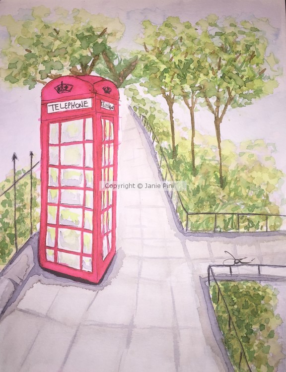 Red Phone Booth in Color