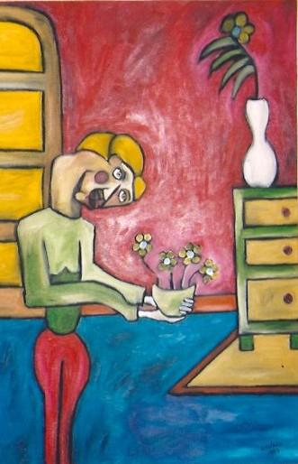 woman with flower