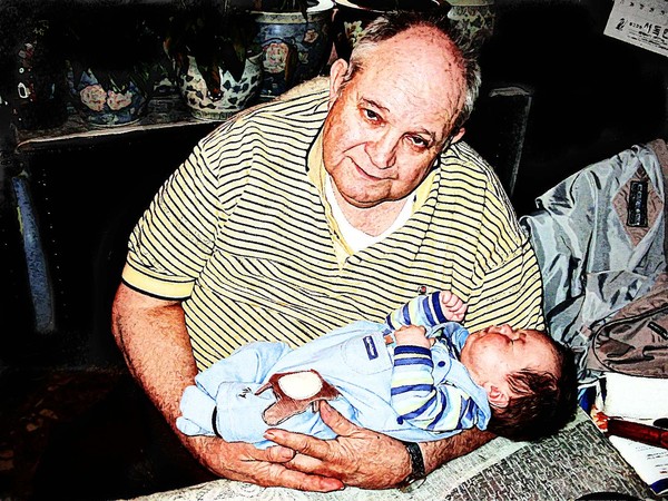 Grandpa holding Josh.