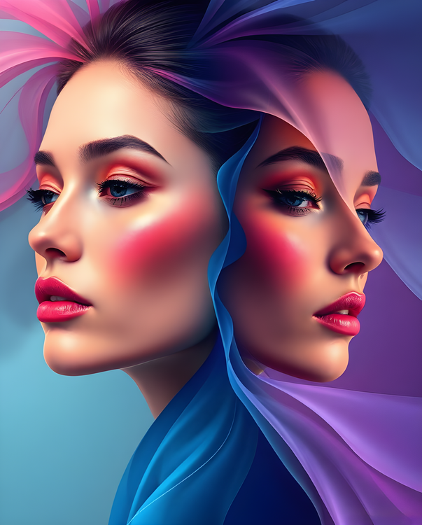 Dual Faces in Vivid Hues