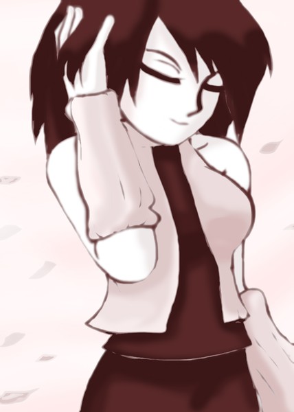 Rinoa with sakura leaf