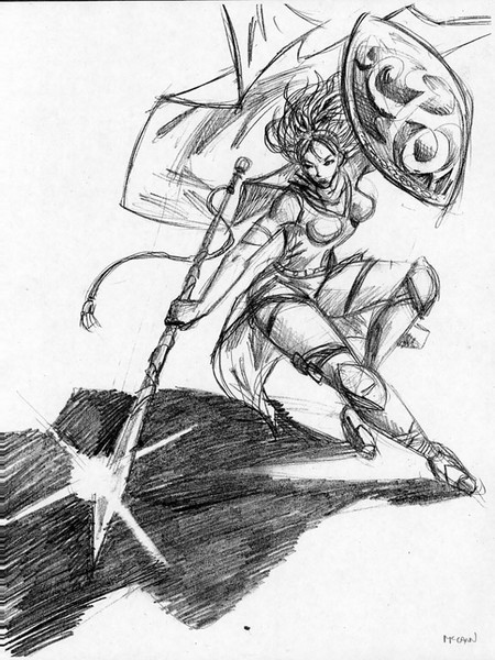 girl with staff