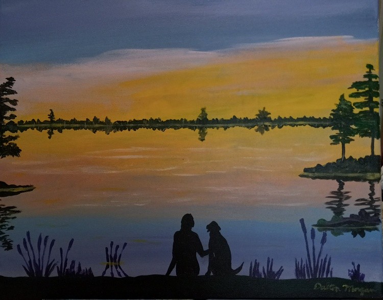 Lake Sunset with my Pet
