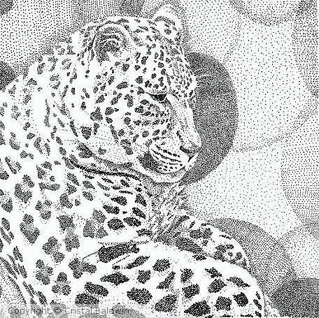 Pointillism Snow Leopard