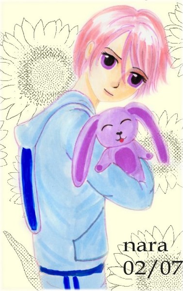 Pink hair boy