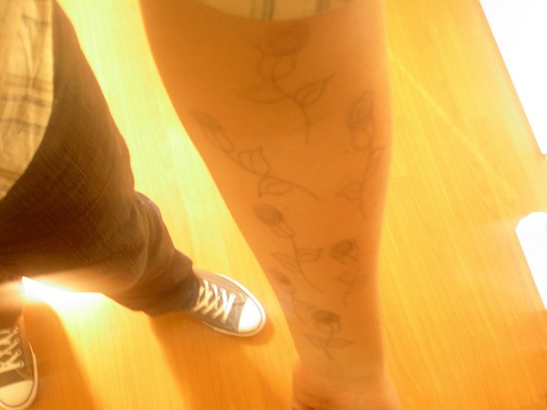 painting roses on my arm