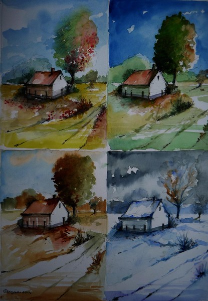 Sketch the four seasons