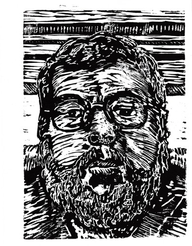 Self-Portrait/Woodcut/2009