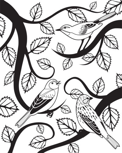 Morning Birds BW