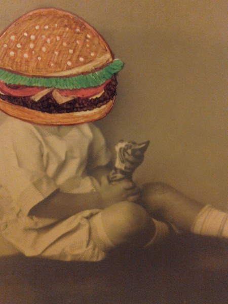 Cat Afraid of Cheeseburger Child