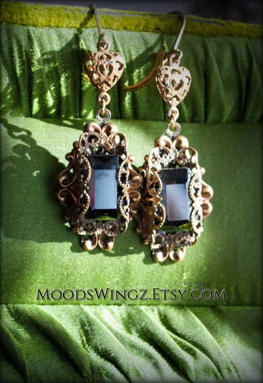 lace anthracite earrings
