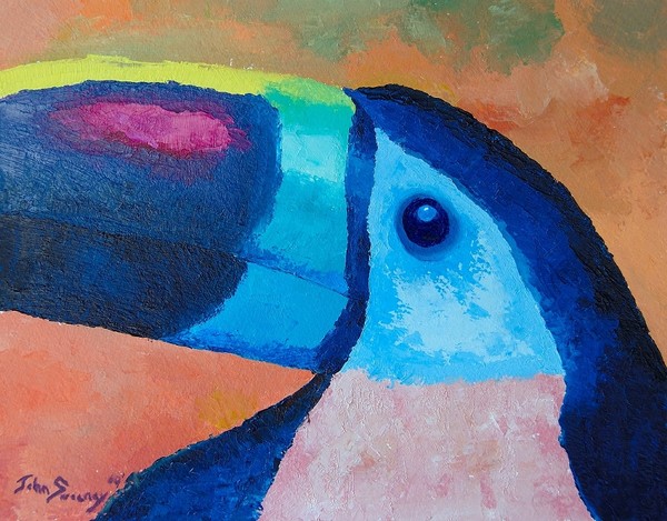 Toucan Pallet knife Portrait